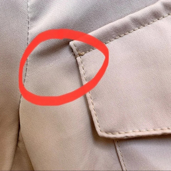 L'Academie Revolve Safari Blouse Camel Lace Up Tie Front Satin long sleeve XS - Picture 11 of 15